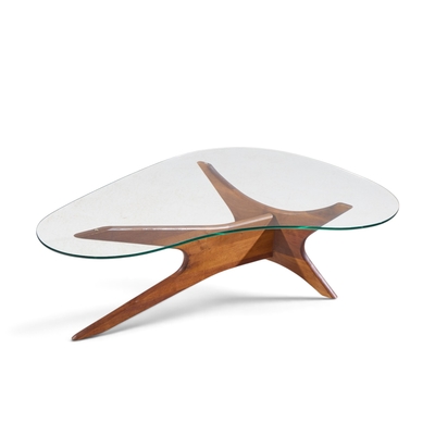 Adrian Pearsall Adrian Pearsall for Craft Associates Mid Century Walnut Jacks Coffee Table