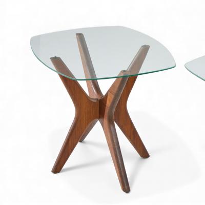 Adrian Pearsall Adrian Pearsall for Craft Associates Mid Century Walnut Jacks Side Tables Pair