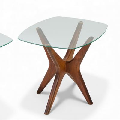 Adrian Pearsall Adrian Pearsall for Craft Associates Mid Century Walnut Jacks Side Tables Pair