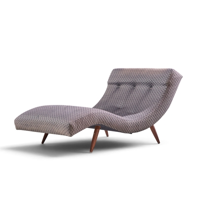 Adrian Pearsall Adrian Pearsall for Craft Associates Mid Century Walnut Wave Chaise