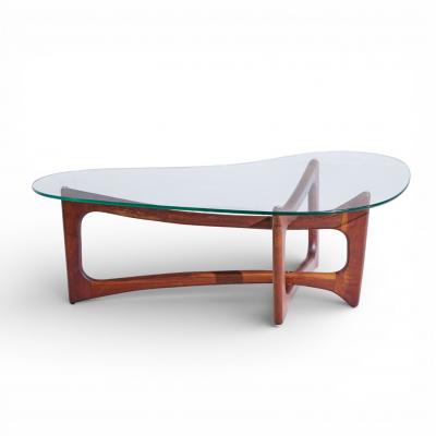 Adrian Pearsall Adrian Pearsall for Craft Associates Mid Century Walnut and Glass Coffee Table