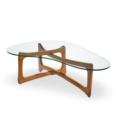 Adrian Pearsall Adrian Pearsall for Craft Associates Mid Century Walnut and Glass Coffee Table