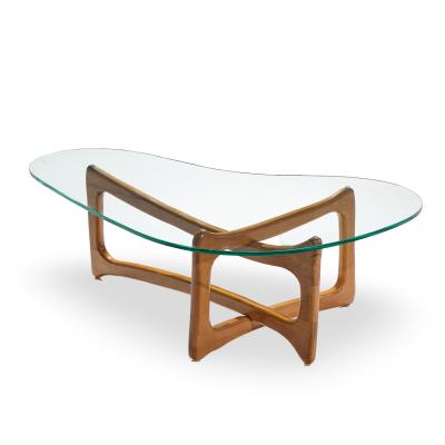 Adrian Pearsall Adrian Pearsall for Craft Associates Mid Century Walnut and Glass Coffee Table