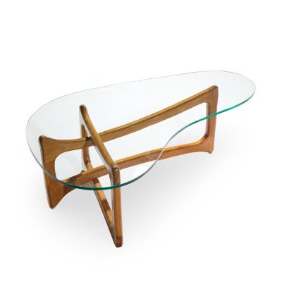 Adrian Pearsall Adrian Pearsall for Craft Associates Mid Century Walnut and Glass Coffee Table