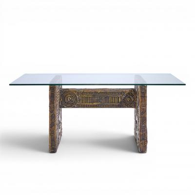 Adrian Pearsall Adrian Pearsall for Craft Associates Midcentury Brutalist Glass Top Dining Table