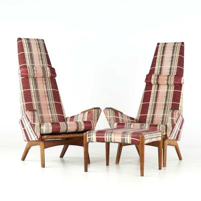 Adrian Pearsall Adrian Pearsall for Craft Associates Slim Jim Highback Lounge Chair Pair