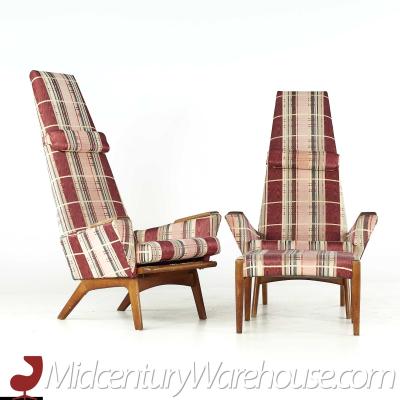 Adrian Pearsall Adrian Pearsall for Craft Associates Slim Jim Highback Lounge Chair Pair