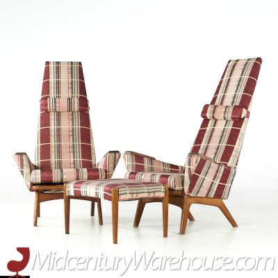 Adrian Pearsall Adrian Pearsall for Craft Associates Slim Jim Highback Lounge Chair Pair