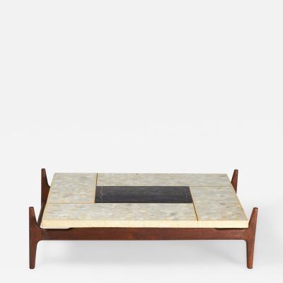 Adrian Pearsall Adrian Pearsall for Craft Associates Terrazzo and Walnut Coffee Table