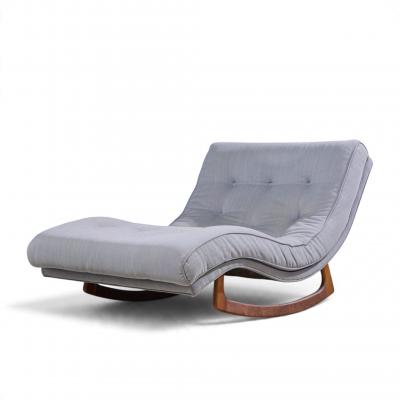 Adrian Pearsall Adrian Pearsall for Craft Associates Walnut Rocking Wave Chaise Lounge Chair