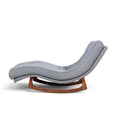 Adrian Pearsall Adrian Pearsall for Craft Associates Walnut Rocking Wave Chaise Lounge Chair
