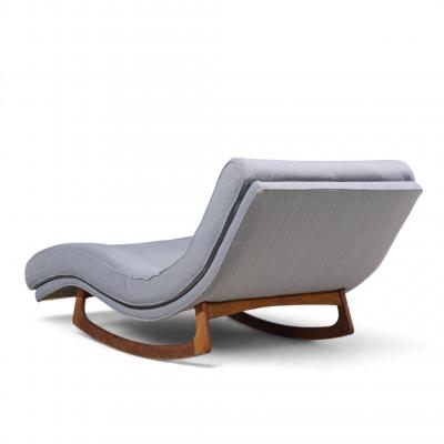 Adrian Pearsall Adrian Pearsall for Craft Associates Walnut Rocking Wave Chaise Lounge Chair