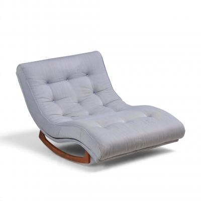 Adrian Pearsall Adrian Pearsall for Craft Associates Walnut Rocking Wave Chaise Lounge Chair