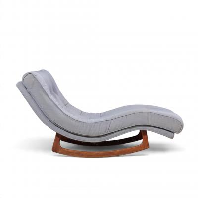 Adrian Pearsall Adrian Pearsall for Craft Associates Walnut Rocking Wave Chaise Lounge Chair
