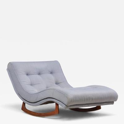 Adrian Pearsall Adrian Pearsall for Craft Associates Walnut Rocking Wave Chaise Lounge Chair