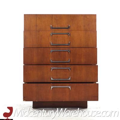 Adrian Pearsall Adrian Pearsall for Craft Associates Walnut and Chrome Highboy Dresser