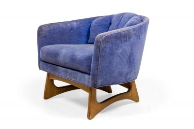 Adrian Pearsall Adrian Pearsall for Craft AssociatesWalnut and Velour Curved Back Armchairs