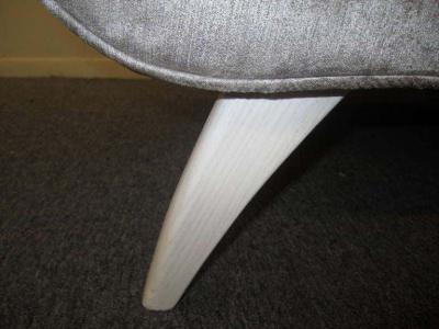 Adrian Pearsall Amazing Regency Modern Silver Grey Velvet Tufted Sofa Mid Century Modern