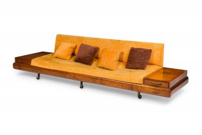 Adrian Pearsall American Mid Century Orange Upholstered Platform Sofa