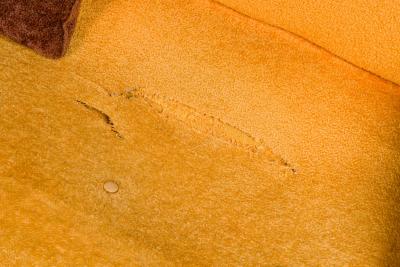 Adrian Pearsall American Mid Century Orange Upholstered Platform Sofa