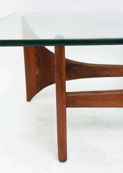 Adrian Pearsall American Modern Pair of Walnut and Glass Low Tables by Adrian Pearsall
