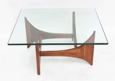Adrian Pearsall American Modern Pair of Walnut and Glass Low Tables by Adrian Pearsall