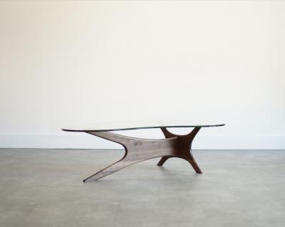 Adrian Pearsall Asymmetrical Adrian Pearsall for Craft Associates Walnut Coffee Table C 1950s