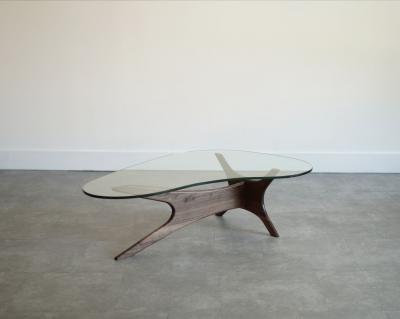 Adrian Pearsall Asymmetrical Adrian Pearsall for Craft Associates Walnut Coffee Table C 1950s