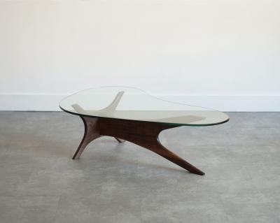 Adrian Pearsall Asymmetrical Adrian Pearsall for Craft Associates Walnut Coffee Table C 1950s