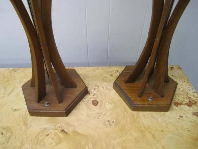Adrian Pearsall Excellent Pair of Danish Modern Sculptural Walnut Lamps Mid Century Modern