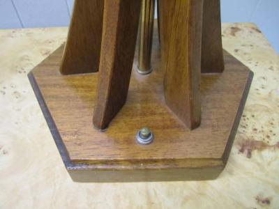 Adrian Pearsall Excellent Pair of Danish Modern Sculptural Walnut Lamps Mid Century Modern