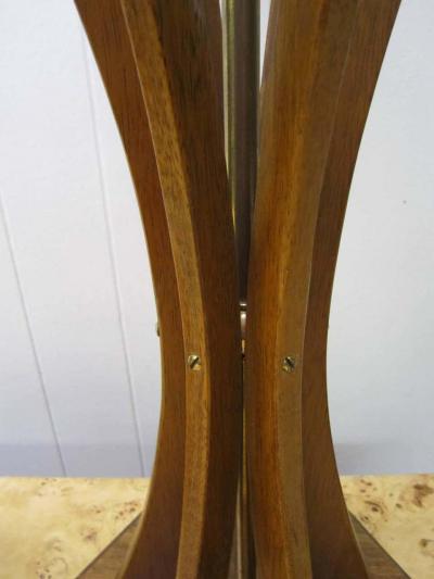 Adrian Pearsall Excellent Pair of Danish Modern Sculptural Walnut Lamps Mid Century Modern