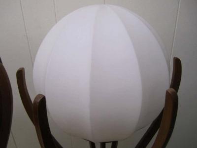 Adrian Pearsall Excellent Pair of Danish Modern Sculptural Walnut Lamps Mid Century Modern