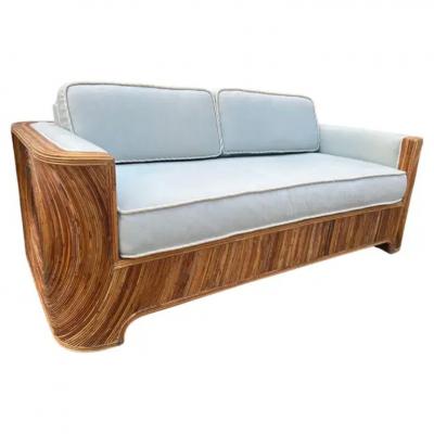 Adrian Pearsall Fantastic Gabriella Crespi style Pencil Reed Loveseat Sofa Mid Century Modern
