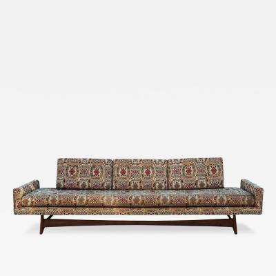 Adrian Pearsall Long Mid Century Modern Sculptural Walnut Frame Gondola Sofa by Adrian Pearsall