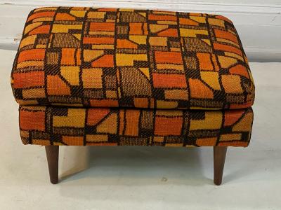 Adrian Pearsall MID CENTURY ADRIAN PEARSALL LOUNGE CHAIR AND OTTOMAN WITH ORIGINAL MOD FABRIC