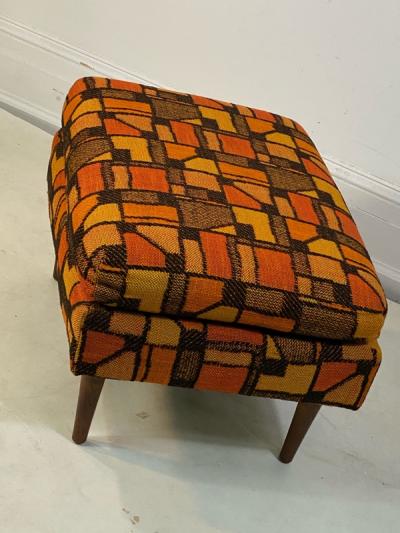Adrian Pearsall MID CENTURY ADRIAN PEARSALL LOUNGE CHAIR AND OTTOMAN WITH ORIGINAL MOD FABRIC
