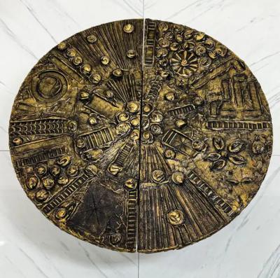 Adrian Pearsall Monumental Adrian Pearsall Brutalist Wall Mounted Disc Dry Bar 1970s