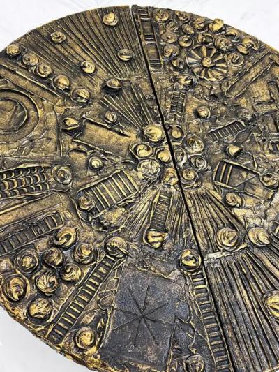 Adrian Pearsall Monumental Adrian Pearsall Brutalist Wall Mounted Disc Dry Bar 1970s