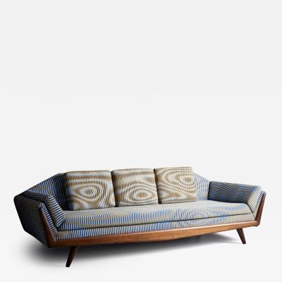 Adrian Pearsall Newly upholstered Adrian Pearsall Gondola Sofa in custom fabric by Case Studies