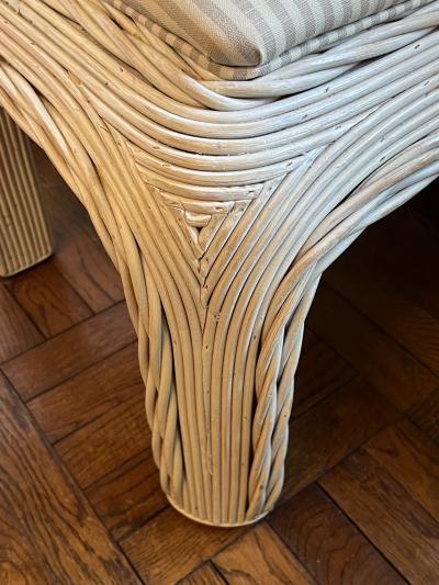 Adrian Pearsall PAIR OF SPLIT REED WATERFALL DESIGN STOOLS BY ADRIAN PEARSALL