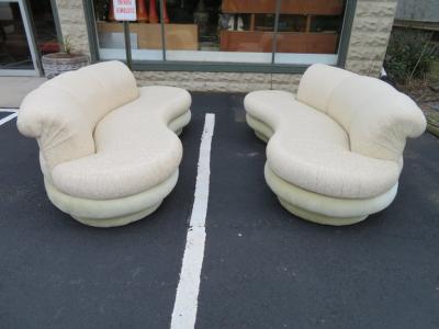 Adrian Pearsall Pair Adrian Pearsall Kidney Shaped Curved Sofa Mid Century Modern