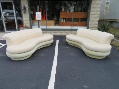 Adrian Pearsall Pair Adrian Pearsall Kidney Shaped Curved Sofa Mid Century Modern