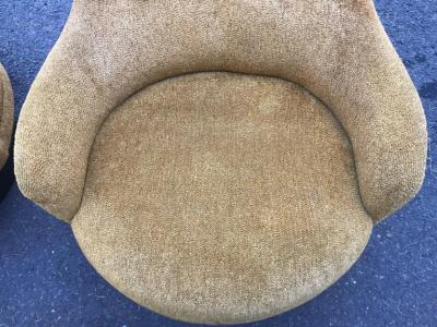 Adrian Pearsall Pair of Adrian Pearsall Tall Back Swivel Lounge Chairs Mid Century Modern