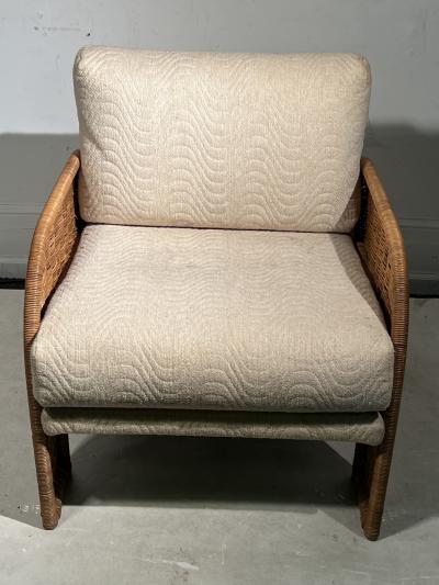 Adrian Pearsall RARE REVIVAL WICKER CLUB CHAIR BY ADRIAN PEARSALL