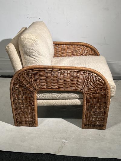 Adrian Pearsall RARE REVIVAL WICKER CLUB CHAIR BY ADRIAN PEARSALL