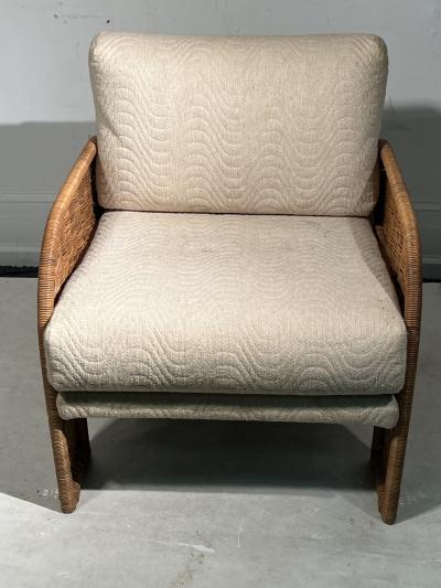 Adrian Pearsall RARE REVIVAL WICKER CLUB CHAIR BY ADRIAN PEARSALL