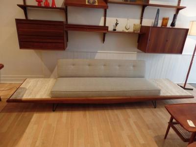 Adrian Pearsall Rare Adrian Pearsall Sofa with End Tables Displayed at Habitat 67 Expo 67