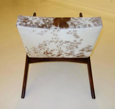 Adrian Pearsall Rare Crescent Lounge Chair and Ottoman by Adrian Pearsall in Cowhide