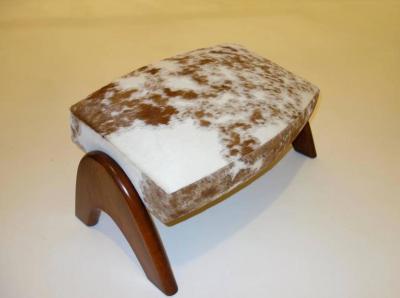Adrian Pearsall Rare Crescent Lounge Chair and Ottoman by Adrian Pearsall in Cowhide